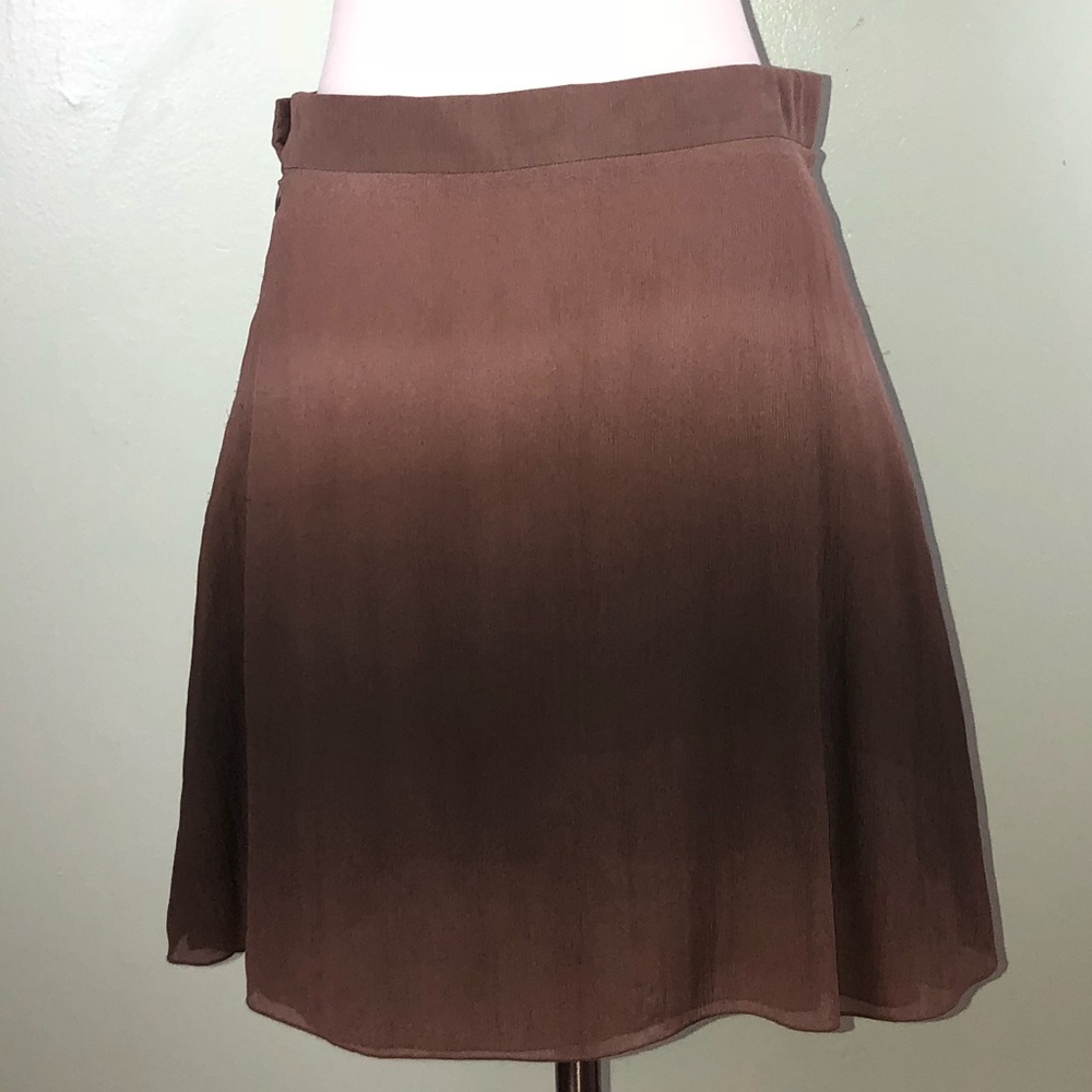 Oliver by Valentino Silk Mini Skirt Ombre Brown 12 - Picture 3 of 6